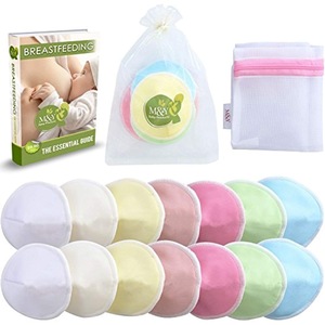 Wholesale Reusable Organic Bamboo Breast Nursing Pad Baby Washable Contoured Bra Pads With Bag