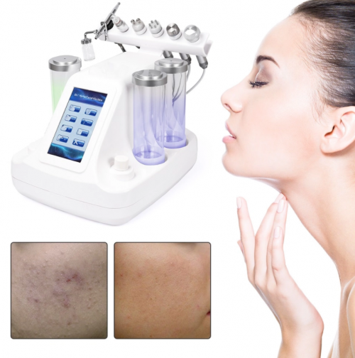 7 In 1 Small Bubble Facial Dermabrasion Ultrasonic+RF Oxygen Facial Pore Cleaning Beauty Machine