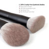 Custom Logo 9Pcs Matte Black Makeup Brush Set with Clear Window Travel Pouch Soft Synthetic Hair Cosmetic Brushes Wholesale OEM/ODM