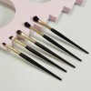 Factory Design Elegant Design Black and Gold 8 Pieces Soft Bristle and Wooden Handle Makeup Brush Set