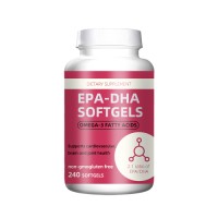 Private Label EPA-DHA Softgels 240 Capsules Omega 3 Fatty Acids 2:1 EPA DHA Non-GMO Gluten Free Dietary Supplement OEM ODM