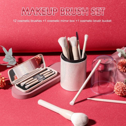 11PCS Makeup Brushes Travel Set Portable Double Ended Eyeshadow Brush Private Label Face Cosmetic Make up Brushes Set