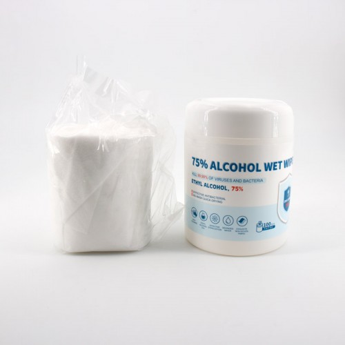 Skin Cleansing Disposable 75% Alcohol Wet Wipes (100-Count Canister)
