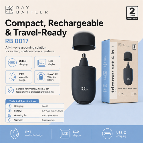 Eyebrow Nose Sideburn Trimmer and Body Shaver Ray Battler 0017