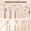 11PCS Makeup Brushes Travel Set Portable Double Ended Eyeshadow Brush Private Label Face Cosmetic Make up Brushes Set