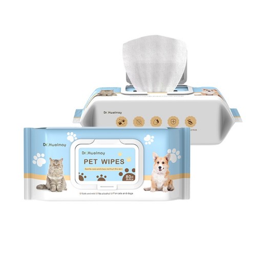 Wholesale Non-woven Cat Dog 155*200mm Pet Wipes eco Cleaning Wipes