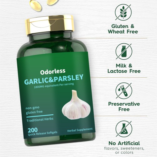 Garlic oil softgels factory garlic&parsley soft capsules herbal supplement manufacturer in China