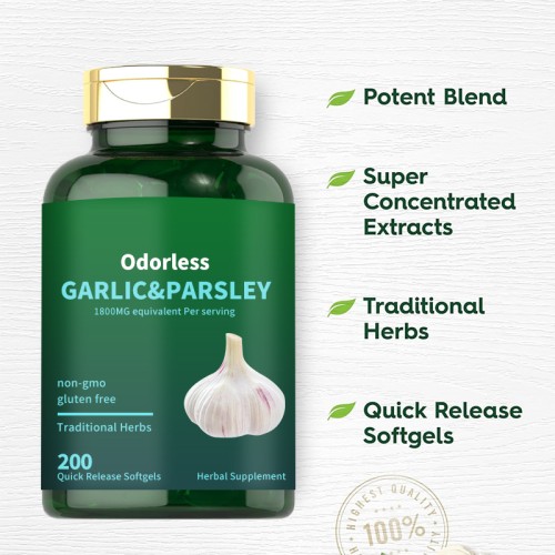 Garlic oil softgels factory garlic&parsley soft capsules herbal supplement manufacturer in China