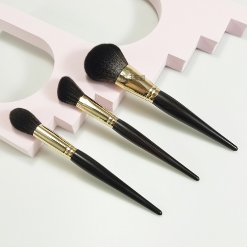 Factory Design Elegant Design Black and Gold 8 Pieces Soft Bristle and Wooden Handle Makeup Brush Set