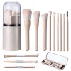 11PCS Makeup Brushes Travel Set Portable Double Ended Eyeshadow Brush Private Label Face Cosmetic Make up Brushes Set