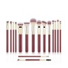 12-Piece Burgundy Makeup Brush Set with Travel Bag – Soft Synthetic Bristles, Luxury Gold Ferrule