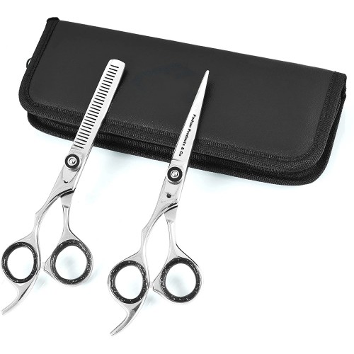 Professional barber hair scissors 5.5/6.0/6.5 9CR 62HRC Hardness cutting / Barber Hair silver shears scissor with case