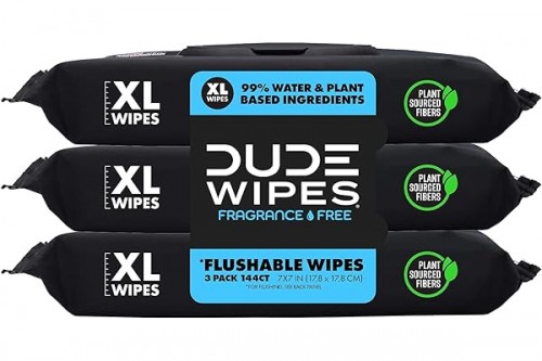 DUDE Wipes - Flushable Wipes - 3 Pack, 144 Wipes