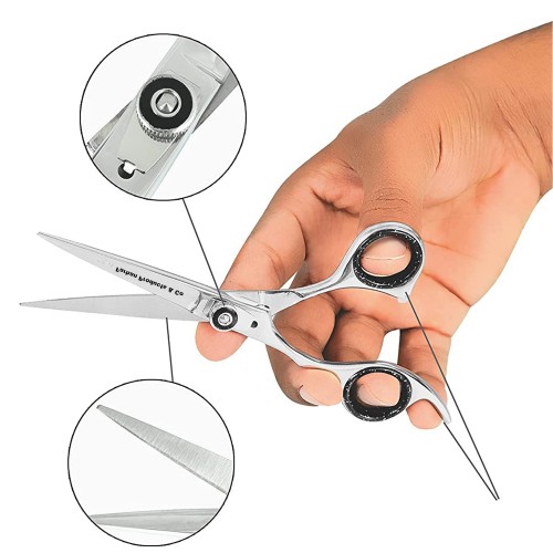 Professional barber hair scissors 5.5/6.0/6.5 9CR 62HRC Hardness cutting / Barber Hair silver shears scissor with case