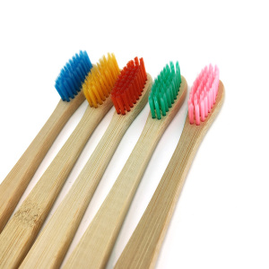 100% Natural Biodegradable Organic Custom Logo Toothbrush Colorful Reusable Bamboo Toothbrush