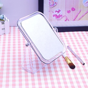 2 Sides Stand Table Cosmetic Mirror Acrylic Dresser Mirrors Tools Square Shape Makeup Mirror