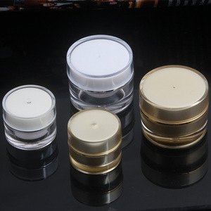 5g 10g High end cosmetics packaging Trial Pack, 5g10 g white and golden sample jar , empty cosmetic mini jar wholesale