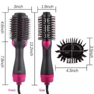 Black Hair Straightener Blow Hair Dryer Styler Hot Air Brush