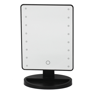Black led cosmetic mirror with base of 16 led lights