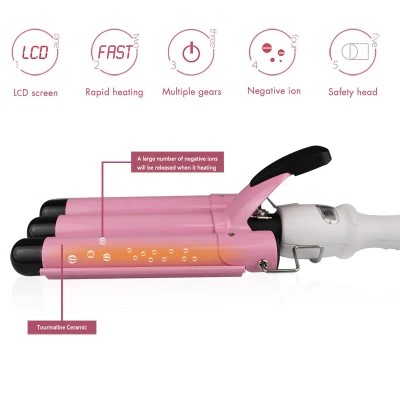 Ceramic Triple Barrels Hair Waver Curler