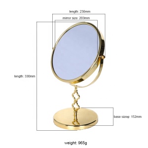 Cheap China glass mirror, metal standing makeup mirror, ladies table cosmetic mirror