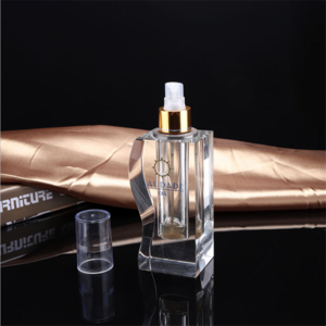 Custom design logo print Aftershave Makeup Spray Atomiser Travel rectangular perfume glass perfume bottle