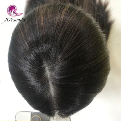 Dark Brown Color with Highlight Silk Scalp Top Jewish Wigs Original Factory European Human Hair Natural Skin Kosher Wigs