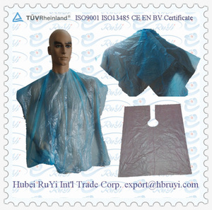 Disposable Plastic Barber Cape / PE Haircut Apron