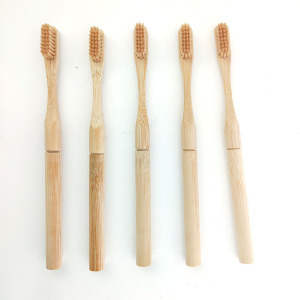 Eco-friendly Biodegradable Tooth Brush Customized Logo Replaceable Heads Bamboo Toothbrush