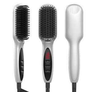 hair straightener brush comb professional Electric straightening brush flat iron Auto Anion straight hair comb