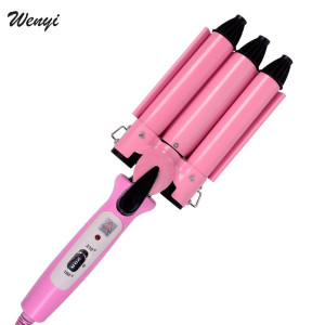 High Quality Professional 220V Hair Curling Iron Ceramic Triple Barrel HairStraightener Comb Waver Styling Tools Hair Styler