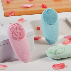 High Quality Skin Care Tools Waterproof Silicone Handle Electric Facial Cleansing Brush