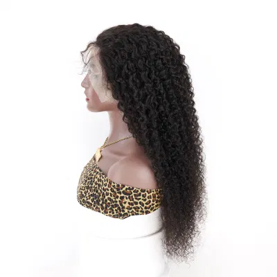 Hot Sale Factory Wholesale Brazilian Virgin Human Hair Natural Color Jerry Curl 13X4 Transparent HD Lace Front Wigs for Black Women