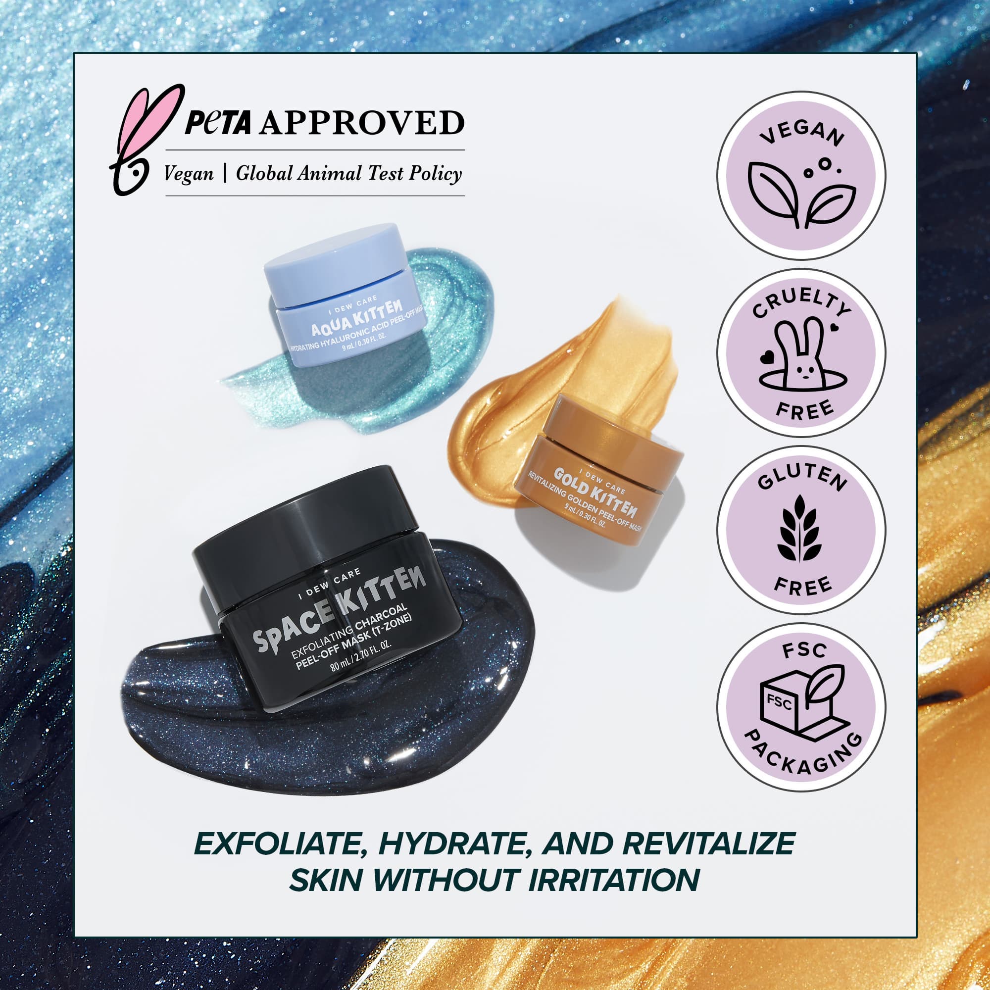 I DEW CARE Peel-off Masks and Headband Set - Astro Kitten Set