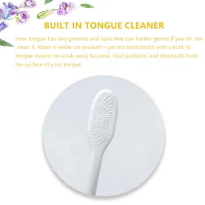 OEM Soft Rubber Handle with Tongue Cleaner Adult Toothbrush