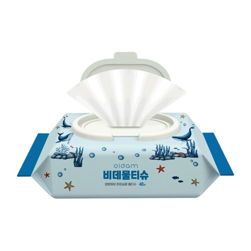 Oldam Flushable Bidet Wet Wipes Whale Edition