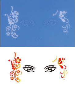 PET reusable makeup stencil for airbrush tattoo and face paint