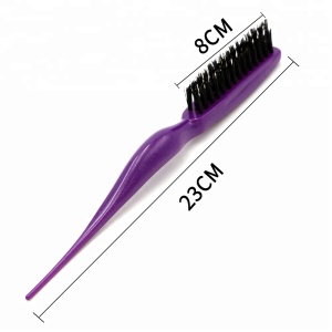 Plastic Curved Handle Bristle Hair Magic Styling Tools Wig Fluffy Hairbrush Teasing Comb