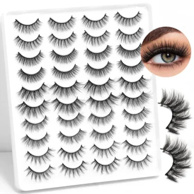 Portable Individual False Lashes 3D Faux Mink Volume Lashes for Daily Makeup