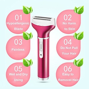 Rechargeable 4 In 1 Portable USB Epilator Hair Remover Nose Beard Eyebrow Trimmer Female Electric Shaver Depilator Machine
