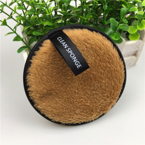 S672 Extra-softness private labelReusable Facial Cleansing Microfiber Organic Cotton sponge Cosmetic Makeup Powder Remover Puff