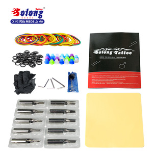 Solong Tattoo Machine Set 4Pro Gun Power Supply Needle Tip Body Decorate Best Quality Tattoo Kit Professional With Aluminum Case