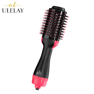 ULELAY Cepillo secador 3 en 1 OEM 1000W Electric Comb One Step Hair Dryer Fast Hair Straightener Brush Hair Curler Hot Air Brush