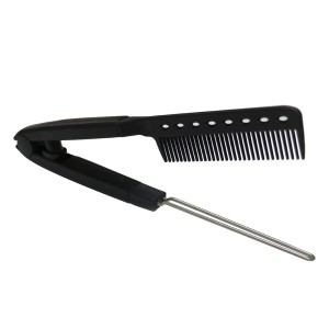 V Type Washable Folding Hair Straightener Comb DIY Salon Hairdressing Brush Styling Tool Accessories