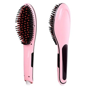 wholesale professional digital ceramic hair straightener brush electric straightening irons straight steam comb