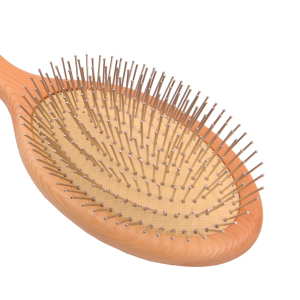 Wooden/Bamboo Handle Metal Bristle Hair Brush