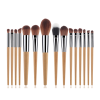 15pcs/set Customized Wood Handle Nylon Wool Makeup Brush Set Makeup Eyeshadow Foundation Brush Set