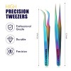 4 Pieces Eyelash Extension Tweezers Stainless Steel Straight and Curved Tip Volume Lash Tweezers Set for Eyelash Extension False