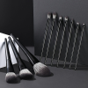 Wholesale Custom Private Label 10 Pcs Matte Black Makeup Brush Set Soft Synthetic Hair Powder Contour Eyeshadow Brushes in Bulk