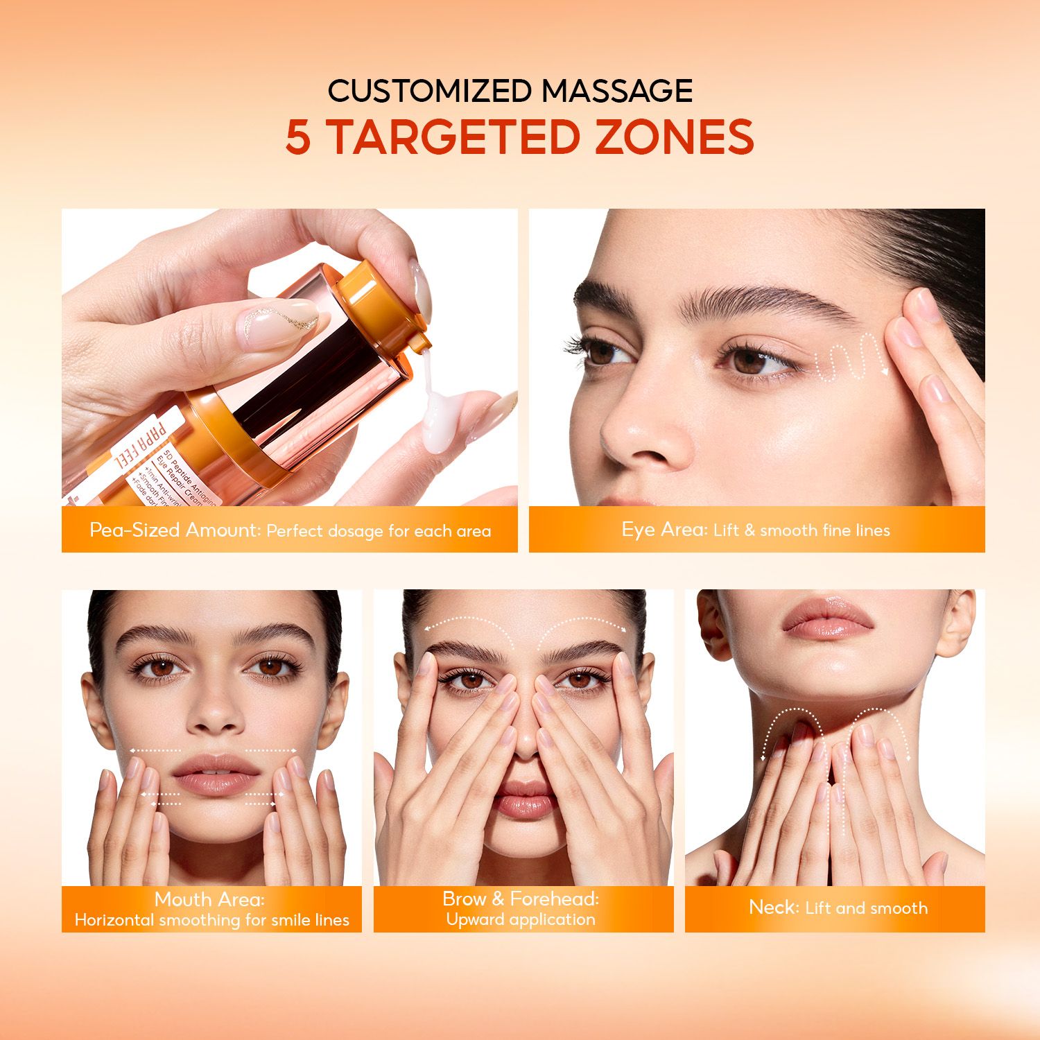 SKINCARE PAPA FEEL【Anti Aging Set】5D Peptide Fading Fine Lines Eye Cream 15g + 3X Retinol Collagen Anti Aging Cream 30g | Eye Bag Remover | Firming Skin